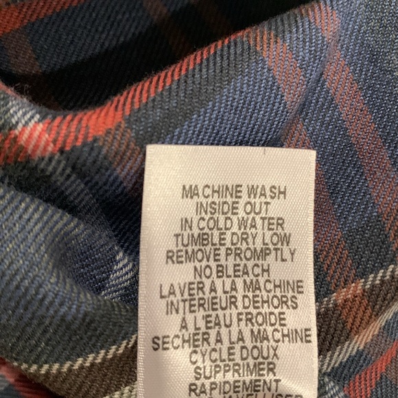 Frank & Eileen Women’s Barry Blue & Orange Plaid Blouse Size Medium Made in USA - Picture 12 of 15